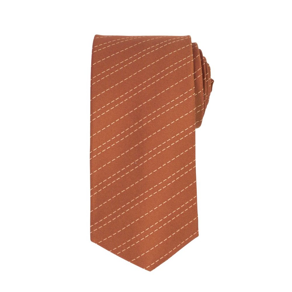 New JOHN LOBB Camel Brown 100% Silk Striped Neck Tie $250